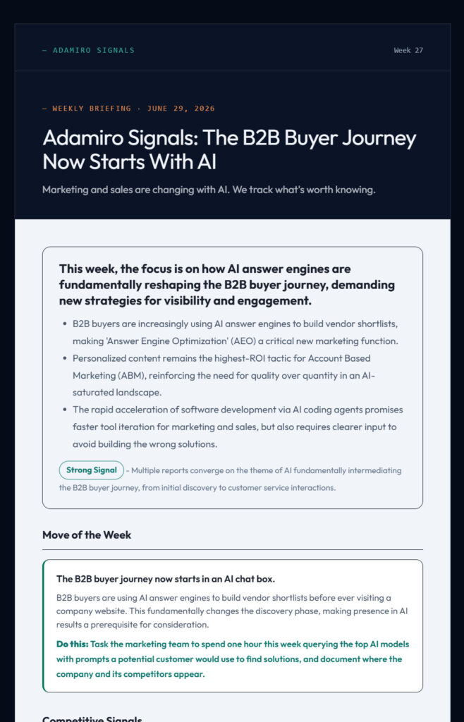 Adamiro Signals Newsletter